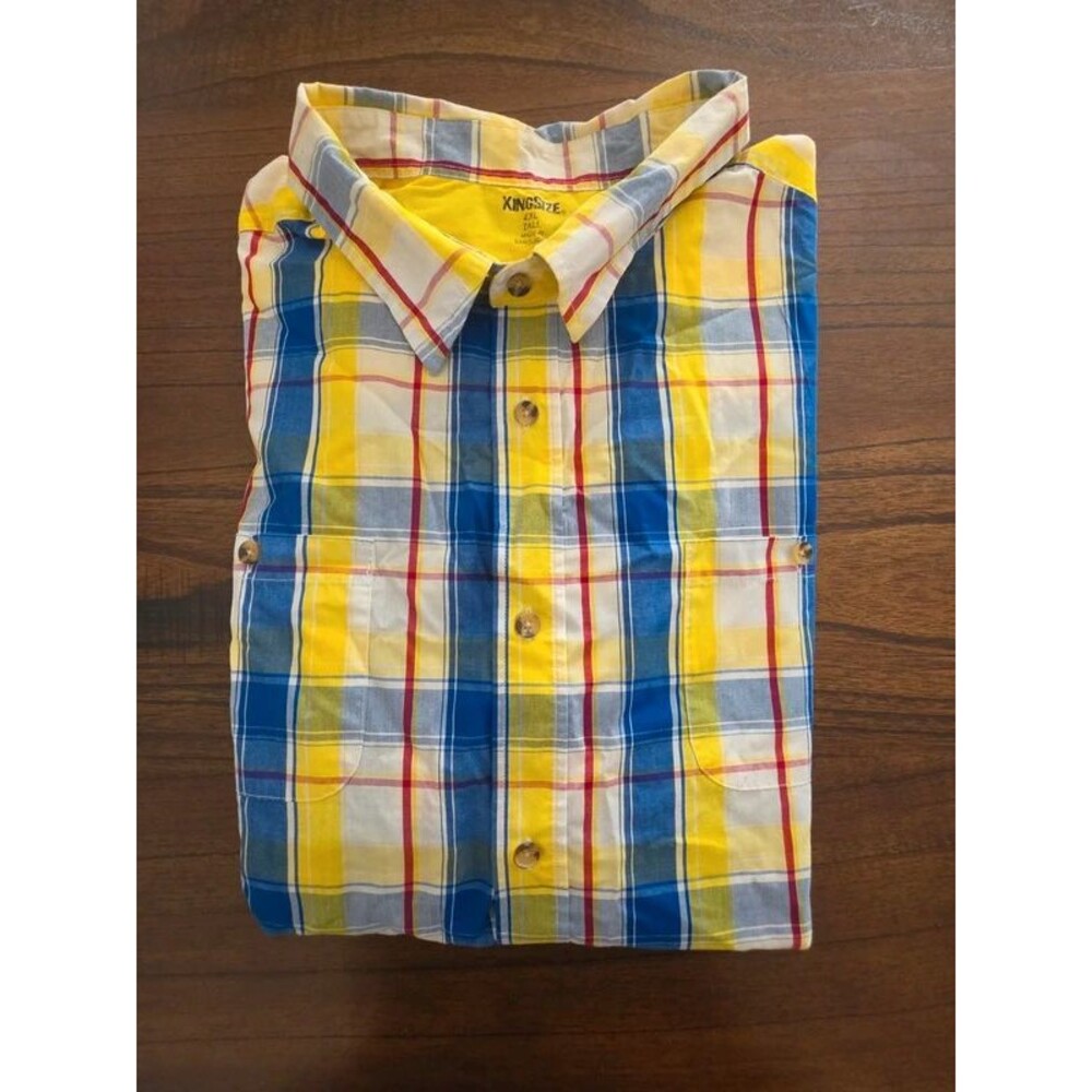 KingSize Men’s 4XL Tall Plaid Shirt